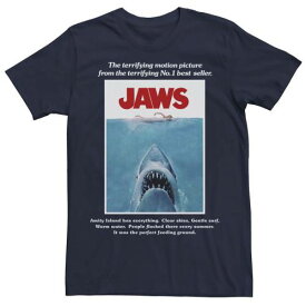 【★スーパーSALE★6/11深夜2時迄】キャラクター Tシャツ 紺色 ネイビー 【 LICENSED CHARACTER JAWS MOVIE POSTER TEE / NAVY 】 メンズファッション トップス カットソー