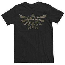 キャラクター カモ柄 Tシャツ 黒色 ブラック 【 LICENSED CHARACTER NINTENDO ZELDA HYRULE CREST TRIFORCE CAMO OUTLINE TEE / BLACK 】 メンズファッション トップス カットソー