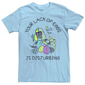 Tシャツ 青色 ブルー スターウォーズ 【 STAR WARS EASTER YOUR LACK OF EGGS IS DISTURBING TEXT TEE / LIGHT BLUE 】 メンズファッション トップス カットソー