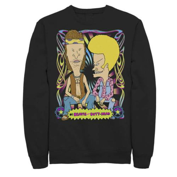 楽天市場 キャラクター ロゴ スウェットシャツ トレーナー 黒色 ブラック 70 S Licensed Character Beavis And Butthead Style Poster Logo Sweatshirt Black スニケス