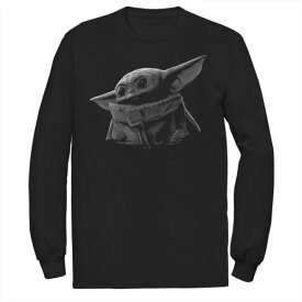 キャラクター 黒色 ブラック 灰色 グレー Tシャツ スターウォーズ & 【 LICENSED CHARACTER STAR WARS THE MANDALORIAN CHILD BLACK GREY PORTRAIT TEE / 】 メンズファッション トップス カットソー