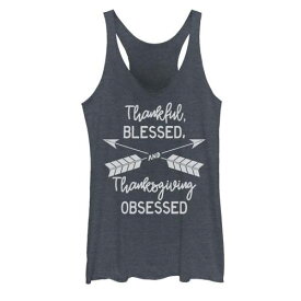 【★スーパーSALE★6/11深夜2時迄】ゴールド タンクトップ 紺色 ネイビー ヘザー 【 UNBRANDED THANKFUL BLESSED AND THANKSGIVING OBSESSED GOLD TANK TOP / NAVY HEATHER 】 キッズ ベビー マタニティ トップス パーカー