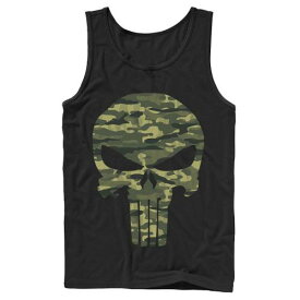 マーベル カモ柄 タンクトップ 黒色 ブラック 【 MARVEL THE PUNISHER CAMO SKULL SYMBOL TANK TOP / BLACK 】 メンズファッション トップス