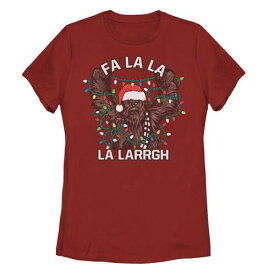 キャラクター クリスマス ロサンゼルス Tシャツ 赤 レッド スターウォーズ 【 LICENSED CHARACTER STAR WARS CHRISTMAS CHEWIE FA LA LARRGH TEE / RED 】 キッズ ベビー マタニティ トップス カットソー