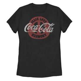 キャラクター Tシャツ 黒色 ブラック 【 LICENSED CHARACTER COCA COLA 70S PEACE SIGN TEE / BLACK 】 キッズ ベビー マタニティ トップス カットソー