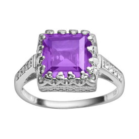 【★スーパーSALE★6/11深夜2時迄】銀色 シルバー 白色 ホワイト 紫 パープル 【 DESIGNS BY GIOELLI STERLING SILVER AMETHYST AND LAB-CREATED WHITE SAPPHIRE CROWN RING / PURPLE 】 ジュエリー アクセサリー レディースジュエリー 指輪 リング