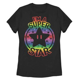 キャラクター Tシャツ I'M スーパースター 【 LICENSED CHARACTER SUPER MARIO A STAR GRADIENT STAMP TEE / 】 キッズ ベビー マタニティ トップス カットソー