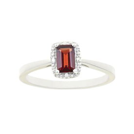 【★スーパーSALE★6/11深夜2時迄】銀色 シルバー ダイヤモンド & 【 CELEBRATION GEMS STERLING SILVER GARNET DIAMOND ACCENT RECTANGLE HALO RING / 】 ジュエリー アクセサリー レディースジュエリー 指輪 リング