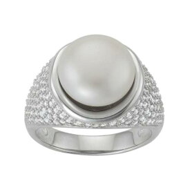 銀色 シルバー パール 白色 ホワイト & 【 UNBRANDED DESIGNS BY GIOELLI STERLING SILVER FRESHWATER CULTURED PEARL CUBIC ZIRCONIA DOME RING / WHITE 】 ジュエリー アクセサリー レディースジュエリー 指輪 リング