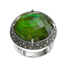 【★スーパーSALE★6/11深夜2時迄】銀色 シルバー ?STERLING & 【 LAVISH BY TJM SILVER ABALONE DOUBLET MARCASITE HALO RING / MULTI NONE 】 ジュエリー アクセサリー レディースジュエリー 指輪 リング