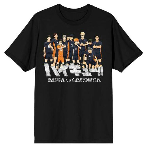 【★スーパーSALE★9/11深夜2時迄】キャラクター Tシャツ 黒色 ブラック HAIKYUU!! 【 LICENSED CHARACTER ANIME ROSTER TEE / BLACK 】 メンズファッション トップス カットソー