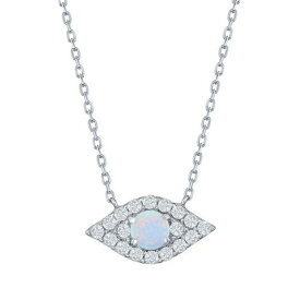 銀色 シルバー 白色 ホワイト ネックレス & 【 UNBRANDED STERLING SILVER LAB-CREATED WHITE OPAL CUBIC ZIRCONIA EVIL EYE NECKLACE / 】 ジュエリー アクセサリー レディースジュエリー ペンダント