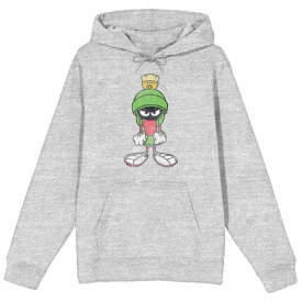 キャラクター フーディー パーカー 灰色 グレー 【 LICENSED CHARACTER LOONEY TUNES MARVIN THE MARTIAN HOODIE / GREY 】 メンズファッション トップス スウェット トレーナー