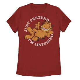 【★スーパーSALE★6/11深夜2時迄】キャラクター グラフィック Tシャツ 赤 レッド 【 LICENSED CHARACTER GARFIELD NOT LISTENING GRAPHIC TEE / RED 】 キッズ ベビー マタニティ トップス カットソー