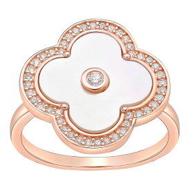 ローズ ゴールド 銀色 シルバー 【 GEMMINDED 14K ROSE GOLD OVER SILVER MOTHER-OF-PEARL RING WITH CUBIC ZIRCONIA ACCENTS / 14K ROSE PLATED 】 ジュエリー アクセサリー レディースジュエリー 指輪 リング