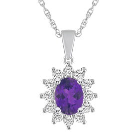 白色 ホワイト ゴールド ダイヤモンド ネックレス & T.W. 【 ALYSON LAYNE 14K WHITE GOLD OVAL AMETHYST 5/8 CARAT DIAMOND PENDANT NECKLACE / 14K WHITE GOLD 】 ジュエリー アクセサリー レディースジュエリー ペンダン