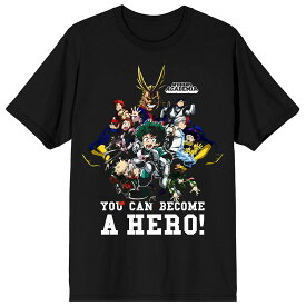 キャラクター Tシャツ 黒色 ブラック 【 LICENSED CHARACTER MY HERO ACADEMIA ANIME TEE / BLACK 】 メンズファッション トップス カットソー