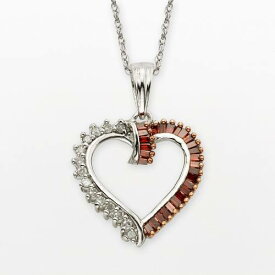 銀色 シルバー 赤 レッド 白色 ホワイト ダイヤモンド 4CT. T.W. 【 JEWELEXCESS STERLING SILVER 1/4-CT. RED AND WHITE DIAMOND HEART PENDANT / 】 ジュエリー アクセサリー レディースジュエリー ネックレス ペン