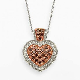 銀色 シルバー 赤 レッド 白色 ホワイト ダイヤモンド 2CT. T.W. 【 JEWELEXCESS STERLING SILVER 1/2-CT. RED AND WHITE DIAMOND HEART PENDANT / 】 ジュエリー アクセサリー レディースジュエリー ネックレス ペン