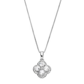 【★スーパーSALE★6/11深夜2時迄】銀色 シルバー 白色 ホワイト ネックレス 【 GEMMINDED STERLING SILVER WHITE TOPAZ FLOWER PENDANT NECKLACE / 】 ジュエリー アクセサリー レディースジュエリー ペンダント