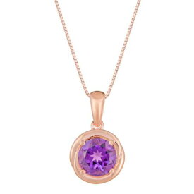 【★スーパーSALE★6/11深夜2時迄】ローズ ゴールド 銀色 シルバー ネックレス & 【 GEMMINDED 18K ROSE GOLD TONE PLATED STERLING SILVER AMETHYST CIRCLE PENDANT NECKLACE / ROSE TONE 】 ジュエリー アクセサリー レディースジュエリー ペンダント