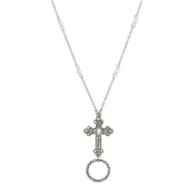 【★スーパーSALE★6/11深夜2時迄】銀色 シルバー パール ネックレス 白色 ホワイト & 【 1928 SILVER TONE SIMULATED PEARL CROSS EYEGLASS BADGE HOLDER NECKLACE / WHITE 】 ジュエリー アクセサリー レディースジュエリー ペンダント