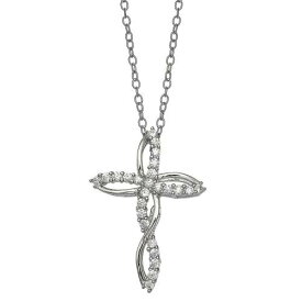 【★スーパーSALE★6/11深夜2時迄】銀色 シルバー ネックレス 【 PRIMROSE STERLING SILVER CUBIC ZIRCONIA TWIST CROSS PENDANT NECKLACE / 】 ジュエリー アクセサリー レディースジュエリー ペンダント