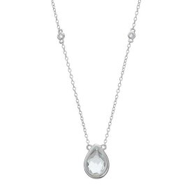 【★スーパーSALE★6/11深夜2時迄】銀色 シルバー 白色 ホワイト ネックレス 【 GEMMINDED STERLING SILVER WHITE TOPAZ TEARDROP NECKLACE / 】 ジュエリー アクセサリー レディースジュエリー ペンダント