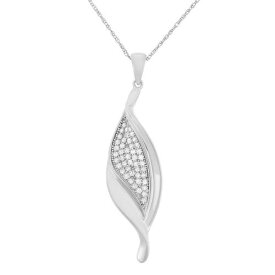 銀色 シルバー ダイヤモンド ネックレス T.W. 【 UNBRANDED STERLING SILVER 1/3 CARAT DIAMOND LEAF PENDANT NECKLACE / SILVER TONE 】 ジュエリー アクセサリー レディースジュエリー ペンダント