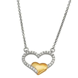 銀色 シルバー ダイヤモンド ネックレス T.W. 【 JEWELEXCESS TWO TONE STERLING SILVER 1/6 CARAT DIAMOND HEART PENDANT NECKLACE / TWO TONE 】 ジュエリー アクセサリー レディースジュエリー ペンダント