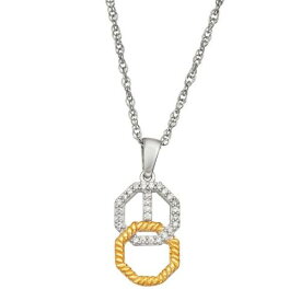 銀色 シルバー ダイヤモンド ネックレス T.W. 【 JEWELEXCESS TWO TONE STERLING SILVER 1/10 CARAT DIAMOND INTERLOCKED PENDANT NECKLACE / TWO TONE 】 ジュエリー アクセサリー レディースジュエリー ペンダント