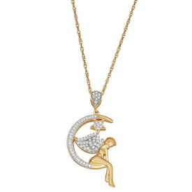 ゴールド 銀色 シルバー ダイヤモンド ネックレス T.W. 【 JEWELEXCESS 14K GOLD OVER STERLING SILVER 1/5 CARAT DIAMOND ANGEL PENDANT NECKLACE / GOLD TONE 】 ジュエリー アクセサリー レディースジュエリー ペンダン