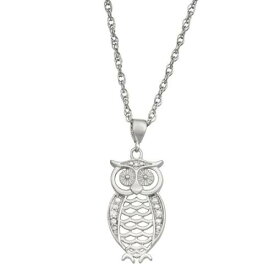 銀色 シルバー ダイヤモンド ネックレス 【 JEWELEXCESS STERLING SILVER DIAMOND ACCENT OWL PENDANT NECKLACE / SILVER TONE 】 ジュエリー アクセサリー レディースジュエリー ペンダント