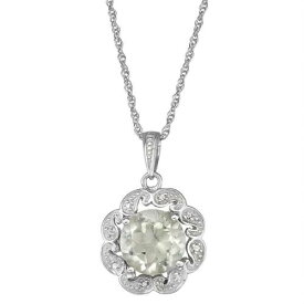 【★スーパーSALE★6/11深夜2時迄】銀色 シルバー 緑 グリーン ダイヤモンド & 【 JEWELEXCESS STERLING SILVER GREEN STONE DIAMOND ACCENT FLOWER PENDANT / SILVERTONE 】 ジュエリー アクセサリー レディースジュエリー ネックレス ペンダント