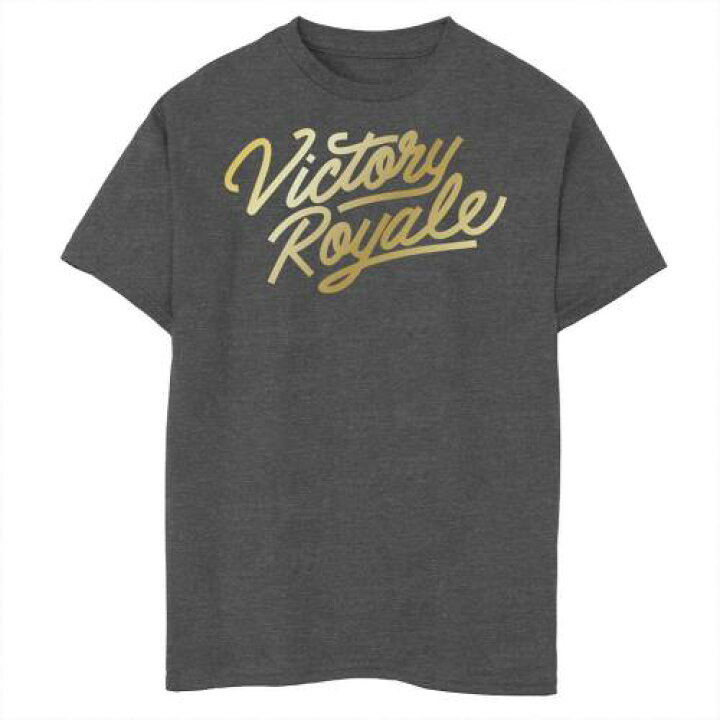 楽天市場 キャラクター フォートナイト ビクトリー ロゴ グラフィック Tシャツ チャコール ヘザー Victory Heather Licensed Character Fortnite Royale Golden Logo Graphic Tee Charcoal スニケス
