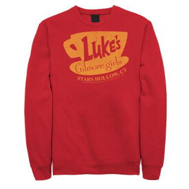 【★スーパーSALE★6/11深夜2時迄】キャラクター スターズ スウェットシャツ トレーナー 赤 レッド LUKE'S 【 LICENSED CHARACTER GILMORE S STARS HOLLOW, CT DISTRESSED SIGN SWEATSHIRT / RED 】 メンズファッション トップス