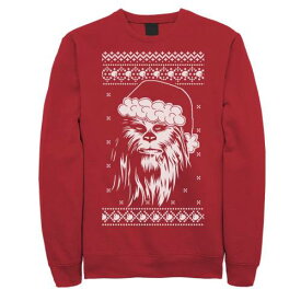 【★スーパーSALE★6/11深夜2時迄】クリスマス トレーナー スウェットシャツ 赤 レッド スターウォーズ 【 STAR WARS CHEWBACCA UGLY CHRISTMAS SWEATER SANTA SWEATSHIRT / RED 】 メンズファッション トップス