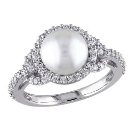 銀色 シルバー パール 白色 ホワイト & 【 UNBRANDED STERLING SILVER FRESHWATER CULTURED PEARL CUBIC ZIRCONIA RING / WHITE 】 ジュエリー アクセサリー レディースジュエリー 指輪 リング