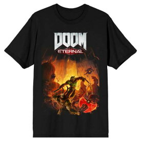 キャラクター ゲーム グラフィック Tシャツ 黒色 ブラック 【 LICENSED CHARACTER DOOM ETERNAL VIDEO GAME GRAPHIC TEE / BLACK 】 メンズファッション トップス カットソー