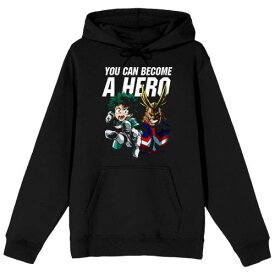 【★スーパーSALE★6/11深夜2時迄】キャラクター フーディー パーカー 黒色 ブラック 【 LICENSED CHARACTER MY HERO ACADEMIA HOODIE / BLACK 】 メンズファッション トップス スウェット トレーナー