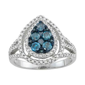 銀色 シルバー 青色 ブルー 白色 ホワイト ダイヤモンド & 【 JEWELEXCESS STERLING SILVER 3/4 CARAT BLUE WHITE DIAMOND RING / 】 ジュエリー アクセサリー レディースジュエリー 指輪 リング