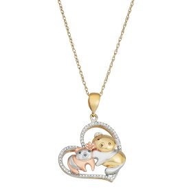 ダイヤモンド 銀色 シルバー ネックレス T.W. 【 JEWELEXCESS 1/6 CARAT MULTICOLOR DIAMOND TRI-TONE STERLING SILVER BEAR PENDANT NECKLACE / TRI TONE 】 ジュエリー アクセサリー レディースジュエリー ペンダント