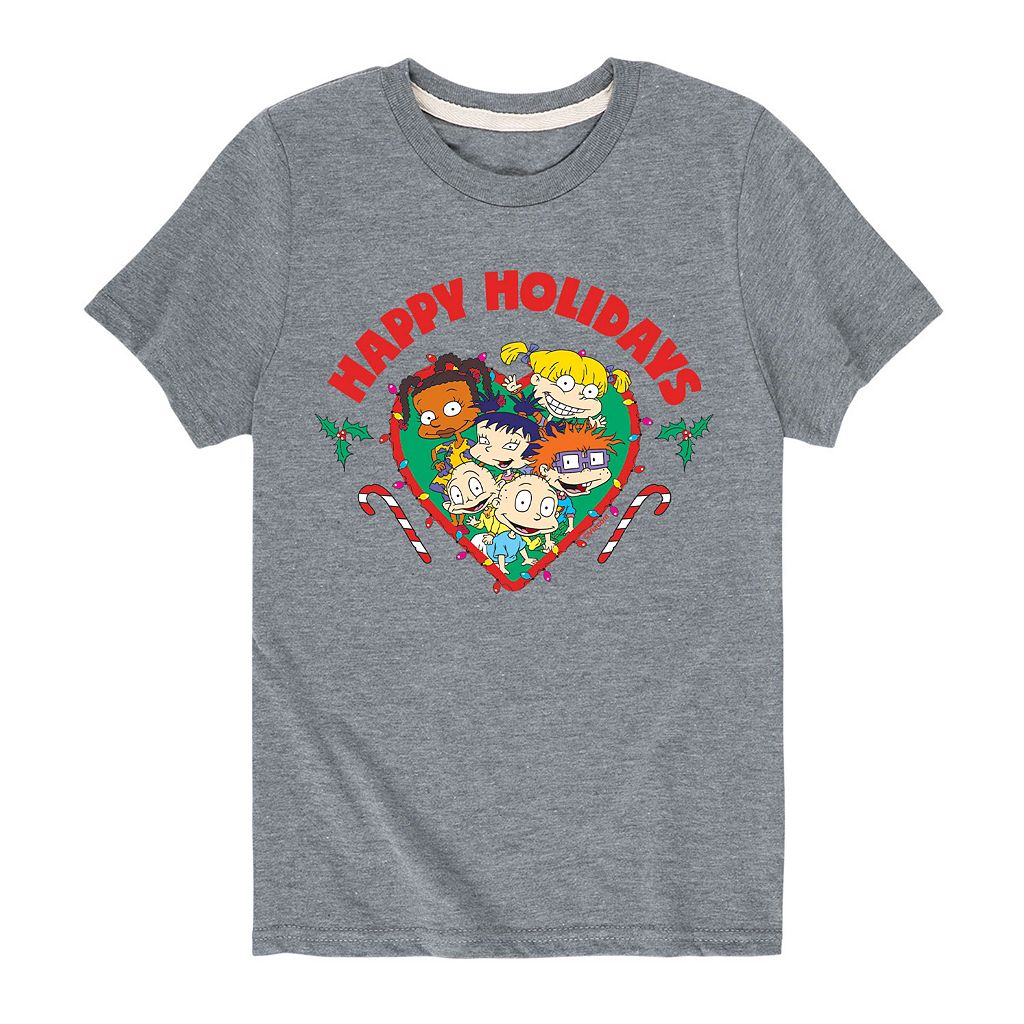 LICENSED CHARACTER グラフィック Tシャツ 【 Rugrats Happy Holidays Graphic Tee 】 Grey