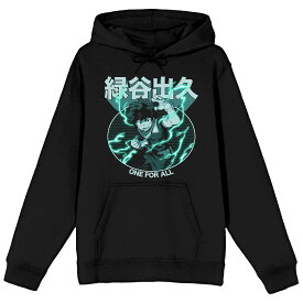 【★スーパーSALE★6/11深夜2時迄】キャラクター フーディー パーカー 黒色 ブラック 【 LICENSED CHARACTER MY HERO ACADEMIA DEKU HOODIE / BLACK 】 メンズファッション トップス スウェット トレーナー