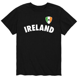 キャラクター サッカー Tシャツ 黒色 ブラック 【 LICENSED CHARACTER IRELAND SOCCER FLAG SHIELD TEE / BLACK 】 メンズファッション トップス カットソー