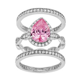 銀色 シルバー ピンク 【 SOPHIE MILLER STERLING SILVER CUBIC ZIRCONIA TEARDROP RING SET / PINK 】 ジュエリー アクセサリー レディースジュエリー 指輪 リング