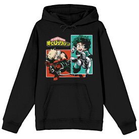 【★スーパーSALE★6/11深夜2時迄】キャラクター フーディー パーカー 黒色 ブラック 【 LICENSED CHARACTER MY HERO ACADEMIA DEKU HOODIE / BLACK 】 メンズファッション トップス スウェット トレーナー