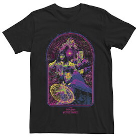 【★スーパーSALE★6/11深夜2時迄】キャラクター ドクター マジック Tシャツ 黒色 ブラック 【 LICENSED CHARACTER MARVEL DOCTOR STRANGE MOVIE 2 MAGIC POP NEON GROUPSHOT TEE / BLACK 】 メンズファッション トップス カットソー