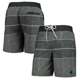 ジースリー 黒色 ブラック カロライナ パンサーズ ショーツ ハーフパンツ 水着 【 G-III SPORTS BY CARL BANKS BLACK CAROLINA PANTHERS HORIZON SWIM SHORTS / PTH BLACK 】 メンズファッション