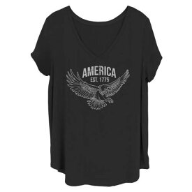 Tシャツ 黒色 ブラック 【 UNBRANDED PLUS SIZE AMERICA 1776 BALD EAGLE TEE / BLACK 】 キッズ ベビー マタニティ トップス カットソー